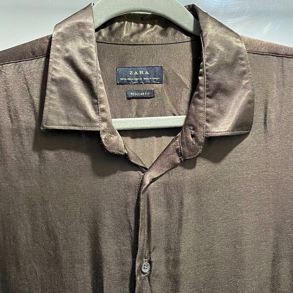 Velvet Dark Green Long Sleeves Shirt - Picture 3 of 5